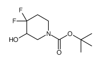 4,4-二氟-3-羟基哌啶-1-羧酸叔丁酯结构式