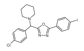 2-((4-chlorophenyl)(piperidin-1-yl)methyl)-5-(4-iodophenyl)-1,3,4-oxadiazole结构式