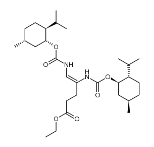 (Z)-ethyl 4,5-bis(((((1R,2S,5R)-2-isopropyl-5-methylcyclohexyl)oxy)carbonyl)amino)pent-4-enoate结构式