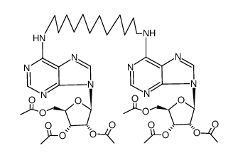 di-(2',3',5'-tri-O-acetyladenosin-N6-yl)dodecane Structure