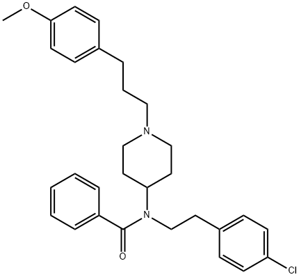Benzamide, N-[2-(4-chlorophenyl)ethyl]-N-[1-[3-(4-methoxyphenyl)propyl]-4-piperidinyl]-结构式