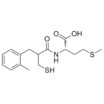 N-(3-Mercapto-2-((2-methylphenyl)methyl)-1-oxopropyl)methionine结构式