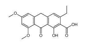 3-ethyl-1-hydroxy-6,8-dimethoxy-9-oxo-9,10-dihydroanthracene-2-carboxylic acid结构式