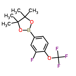 2-(3-Fluoro-4-(trifluoromethoxy)phenyl)-4,4,5,5-tetramethyl-1,3,2-dioxaborolane Structure