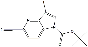 5-Cyano-3-iodo-pyrrolo[3,2-b]pyridine-1-carboxylic acid tert-butyl ester结构式