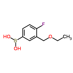 (3-(乙氧基甲基)-4-氟苯基)硼酸结构式