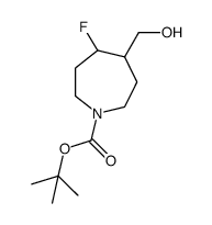 叔-丁基 4-氟-5-(羟甲基)吖庚环-1-甲酸基酯结构式