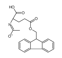 (2S)-2-acetamido-5-(9H-fluoren-9-ylmethoxy)-5-oxopentanoate结构式