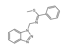 N-(benzotriazol-1-ylmethyl)-α-(methylthio)phenylimine结构式
