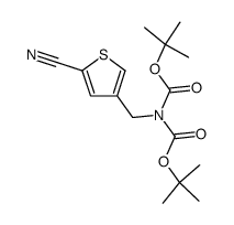 4-N,N-bis(tert-butoxycarbonyl)aminomethyl-2-cyanothiophene Structure