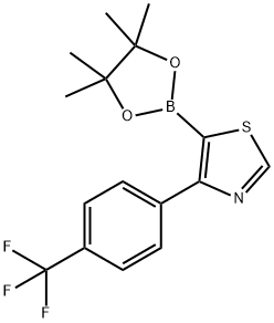 4-(4-Trifluoromethylphenyl)thiazole-5-boronic acid pinacol ester结构式