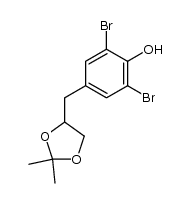2,6-dibromo-4-((2,2-dimethyl-1,3-dioxolan-4-yl)methyl)phenol结构式