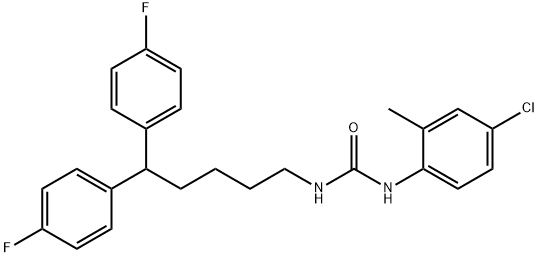 Urea, N-[5,5-bis(4-fluorophenyl)pentyl]-N'-(4-chloro-2-methylphenyl)- Structure