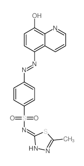 Benzenesulfonamide, 4-[2-(8-hydroxy-5-quinolinyl)diazenyl]-N-(5-methyl-1,3,4-thiadiazol-2-yl)- structure