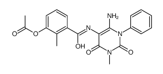 Benzamide,3-(acetyloxy)-N-(6-amino-1,2,3,4-tetrahydro-3-methyl-2,4-dioxo-1-phenyl-5-pyrimidinyl)-2-methyl-结构式