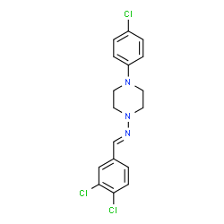 4-(4-chlorophenyl)-N-(3,4-dichlorobenzylidene)piperazin-1-amine Structure