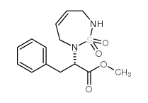 1,2,7-THIADIAZEPINE-2(3H)-ACETIC ACID, 6,7-DIHYDRO-ALPHA-(PHENYLMETHYL)-, METHYL ESTER, 1,1-DIOXIDE, (ALPHAS)结构式