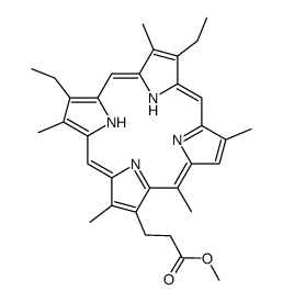 methyl 3-(8,13-diethyl-3,7,12,17,20-pentamethyl-22,23-dihydroporphyrin-2-yl)propanoate结构式