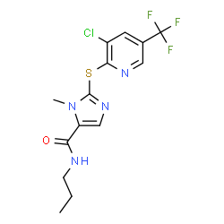 2-([3-CHLORO-5-(TRIFLUOROMETHYL)-2-PYRIDINYL]SULFANYL)-1-METHYL-N-PROPYL-1H-IMIDAZOLE-5-CARBOXAMIDE结构式