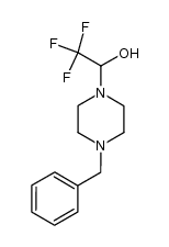 1-(4-benzylpiperazino)-2,2,2-trifluoroethanol结构式