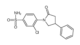 3-chloro-4-(2-oxo-4-phenylpyrrolidin-1-yl)benzenesulfonamide结构式