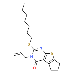 2-(heptylsulfanyl)-3-(prop-2-en-1-yl)-3,5,6,7-tetrahydro-4H-cyclopenta[4,5]thieno[2,3-d]pyrimidin-4-one Structure