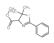 4-Thiazolecarboxylicacid, 4,5-dihydro-5,5-dimethyl-2-phenyl-, methyl ester结构式