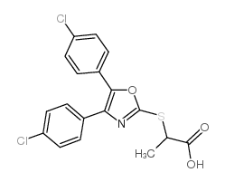 2-[[4,5-bis(4-chlorophenyl)-1,3-oxazol-2-yl]sulfanyl]propanoic acid Structure