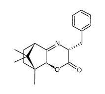 (1R,2S,5R,8S)-5-benzyl-1,11,11-trimethyl-3-oxa-6-azatricyclo[6.2.1.02,7]undec-6-en-4-one结构式