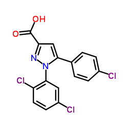 5-(4-Chlorophenyl)-1-(2,5-dichlorophenyl)-1H-pyrazole-3-carboxylic acid结构式