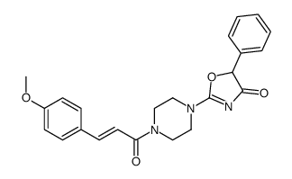 2-[4-[3-(4-methoxyphenyl)prop-2-enoyl]piperazin-1-yl]-5-phenyl-1,3-oxazol-4-one Structure