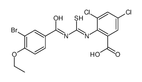 2-[[[(3-BROMO-4-ETHOXYBENZOYL)AMINO]THIOXOMETHYL]AMINO]-3,5-DICHLORO-BENZOIC ACID结构式