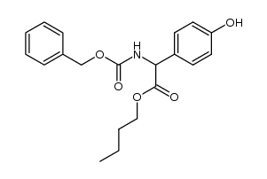 N-benzyloxycarbonyl-2-(4-hydroxyphenyl)glycine n-butyl ester Structure