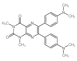 2,4(1H,3H)-Pteridinedione, 6,7-bis[4-(dimethylamino)phenyl]-1,3-dimethyl- Structure