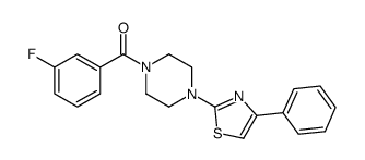 Piperazine, 1-(3-fluorobenzoyl)-4-(4-phenyl-2-thiazolyl)- (9CI) structure