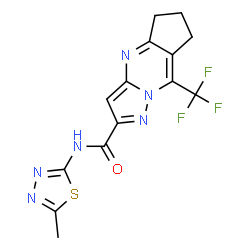 5H-Cyclopenta[d]pyrazolo[1,5-a]pyrimidine-2-carboxamide,6,7-dihydro-N-(5-methyl-1,3,4-thiadiazol-2-yl)-8-(trifluoromethyl)-(9CI) structure