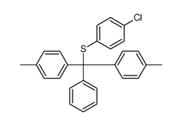 1-[bis(4-methylphenyl)-phenylmethyl]sulfanyl-4-chlorobenzene结构式
