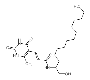 2-Propenamide, N-[2-(decylthio)-1-(hydroxymethyl)ethyl]-3-(1,2,3, 4-tetrahydro-6-methyl-2,4-dioxo-5-pyrimidinyl)-, (E)-(.+-.)- Structure