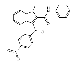 3-[chloro-(4-nitro-phenyl)-methyl]-1-methyl-indole-2-carboxylic acid anilide结构式