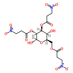 α-D-吡喃葡萄糖 2,3,6-三(3-硝基丙酸酯)结构式