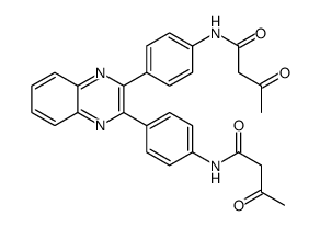 3-oxo-N-[4-[3-[4-(3-oxobutanoylamino)phenyl]quinoxalin-2-yl]phenyl]butanamide结构式