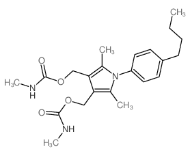 1H-Pyrrole-3,4-dimethanol,1-(4-butylphenyl)-2,5-dimethyl-, bis(methylcarbamate) (ester) (9CI) Structure