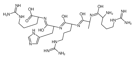 (2S)-2-[[(2S)-2-[[(2S)-2-[[(2S)-2-[[(2S)-2-amino-5-(diaminomethylideneamino)pentanoyl]amino]propanoyl]amino]-5-(diaminomethylideneamino)pentanoyl]amino]-3-(1H-imidazol-5-yl)propanoyl]amino]-5-(diaminomethylideneamino)pentanoic acid Structure