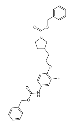 3-[2-(4-Benzyloxycarbonylamino-2-fluoro-phenoxy)-ethyl]-pyrrolidine-1-carboxylic acid benzyl ester Structure