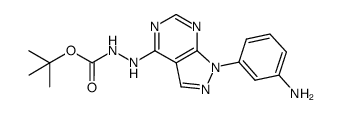 tert-butyl 2-[1-(3-aminophenyl)-1H-pyrazolo[3,4-d]pyrimidin-4-yl]hydrazinecarboxylate Structure