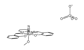 (N,N'-bis(salicylidene)-o-cyclohexyldiamine(2-))(nitrido)(methanol)ruthenium(VI) perchlorate结构式