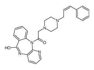 11-[2-[4-[(E)-3-phenylprop-2-enyl]piperazin-1-yl]acetyl]-5H-pyrido[2,3-b][1,4]benzodiazepin-6-one结构式