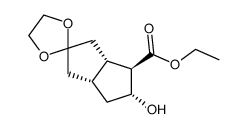 (1S,2R,3R,5R)-2-ethoxycarbonyl-7,7-ethylenedioxy-3-hydroxy-bicyclo[3.3.0]octane Structure