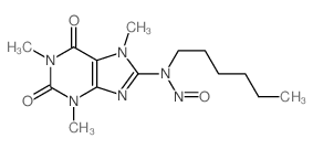 1H-Purine-2,6-dione,8-(hexylnitrosoamino)-3,7-dihydro-1,3,7-trimethyl- Structure