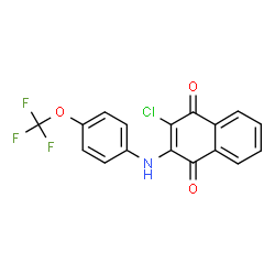 2-CHLORO-3-[4-(TRIFLUOROMETHOXY)ANILINO]NAPHTHOQUINONE结构式